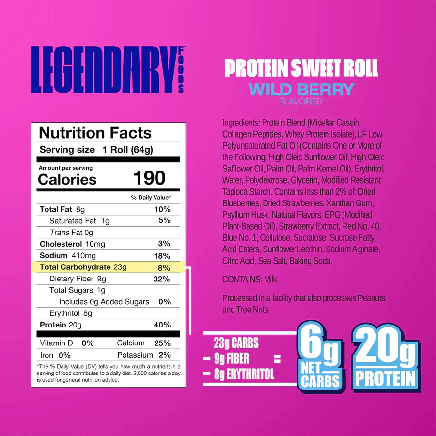 Legendary Foods - Protein Sweet Roll - Box 8