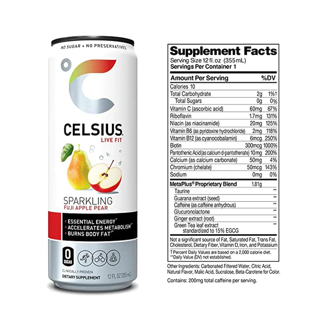 Celsius Energy Drink - Sparkling Essential Fitness Drink - 355ml