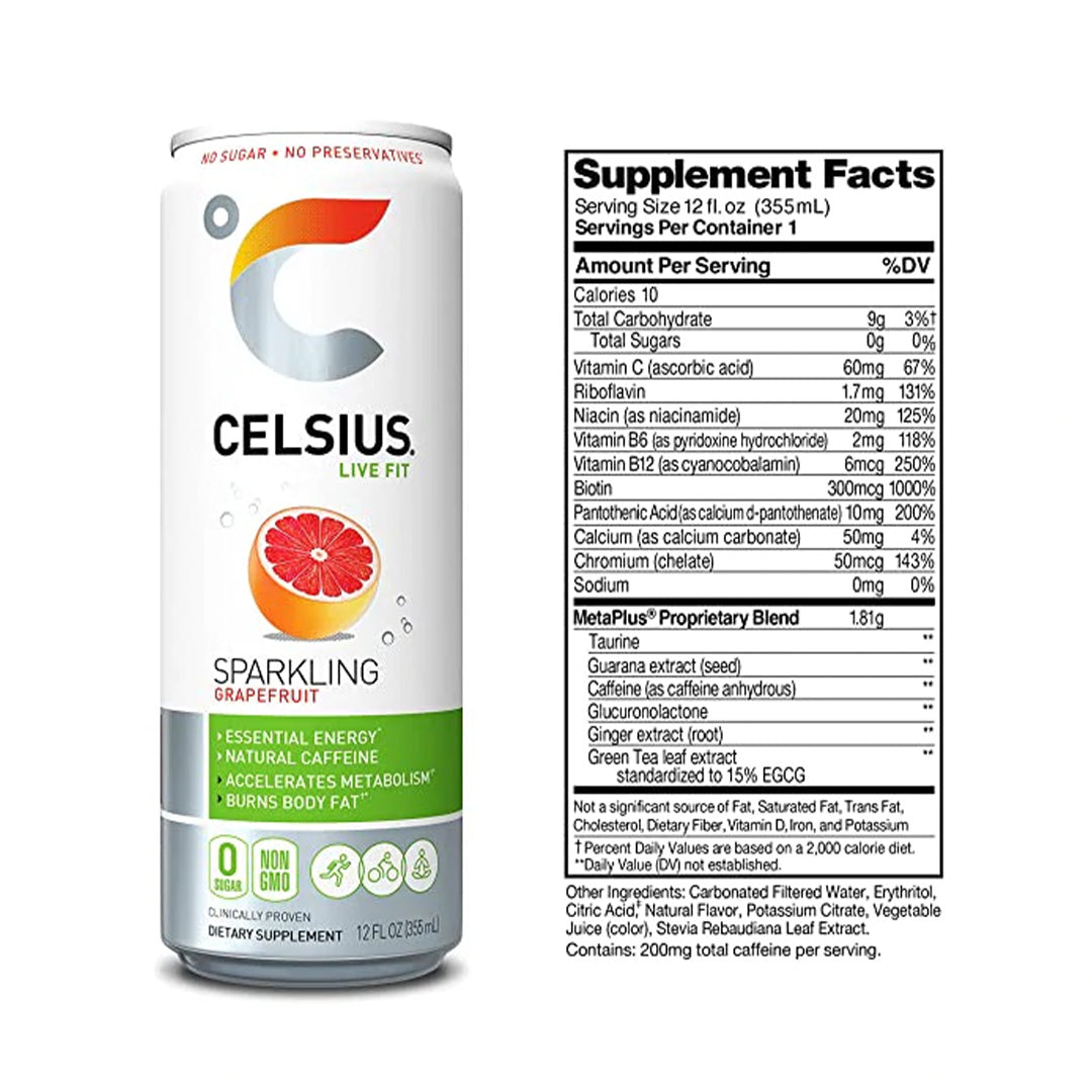 Celsius Energy Drink - Sparkling Essential Fitness Drink - 355ml