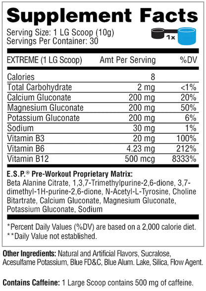 Metabolic Nutrition - E.S.P. Energy Stimulant Pre Workout - 300g