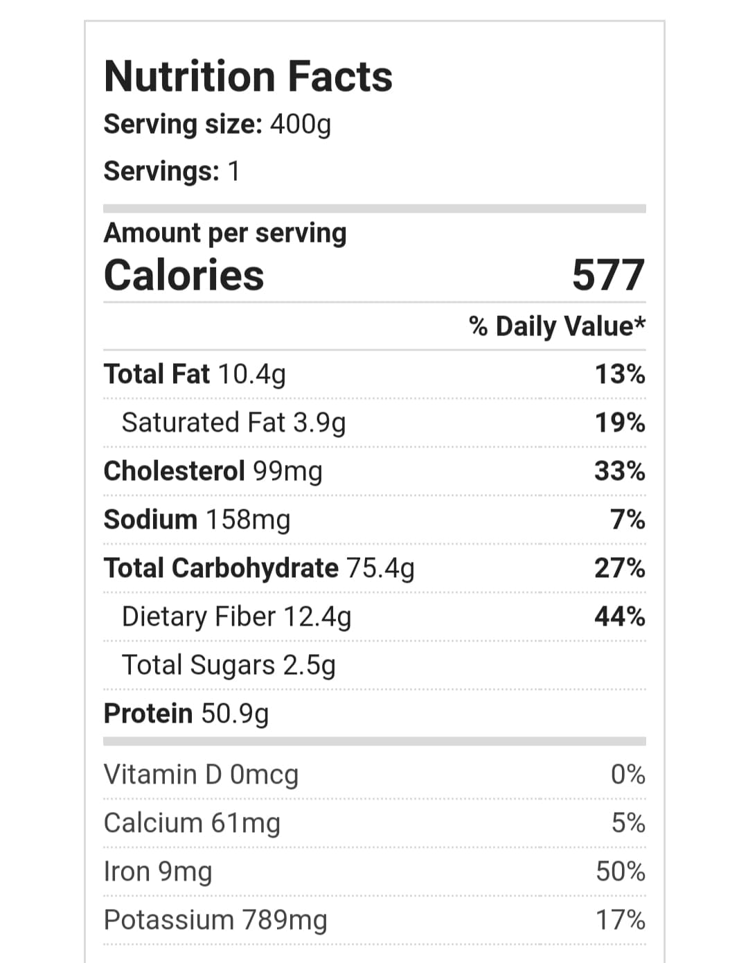 Hulk Meal - Penne Beef - 390g